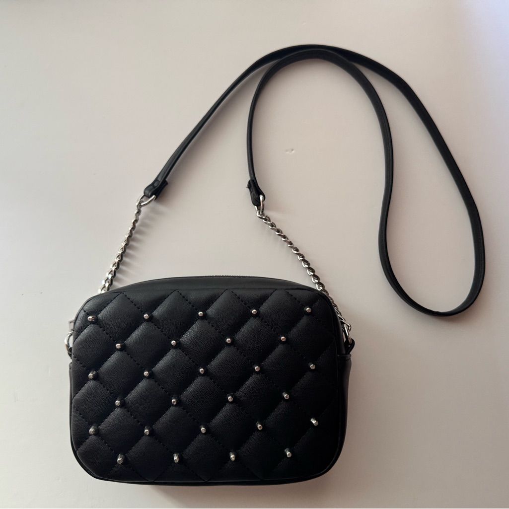 Rebecca Minkoff Studded Black Quilted Women's Bag In Vegan Leather Euc